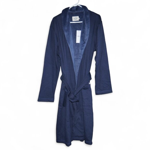 Ugg Men's Luxury Robe Pockets Navy Blue Men's Size M/L Heavyweight Thermal Warm - Picture 6 of 12